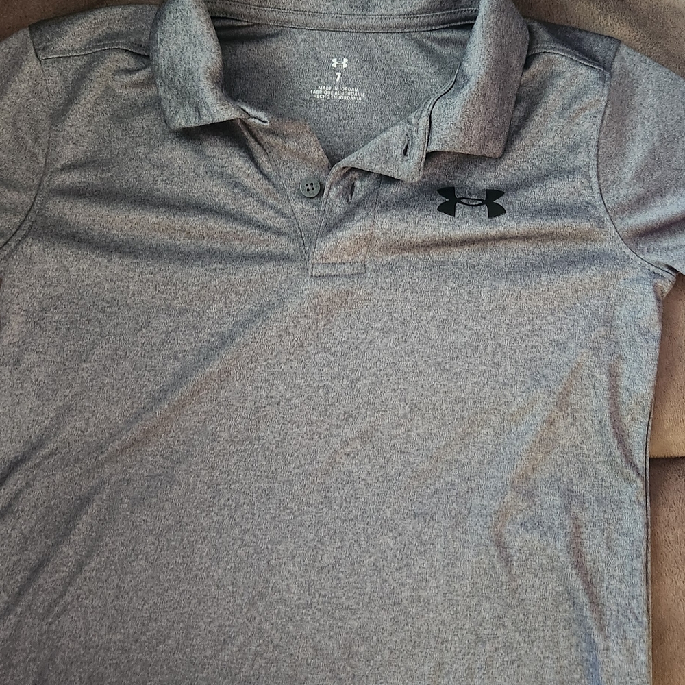 Under Armour Boys Gray Polo Shirt